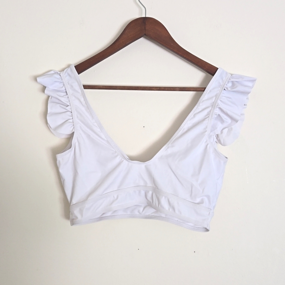 White Ruffle Bikini - Picture 5 of 6